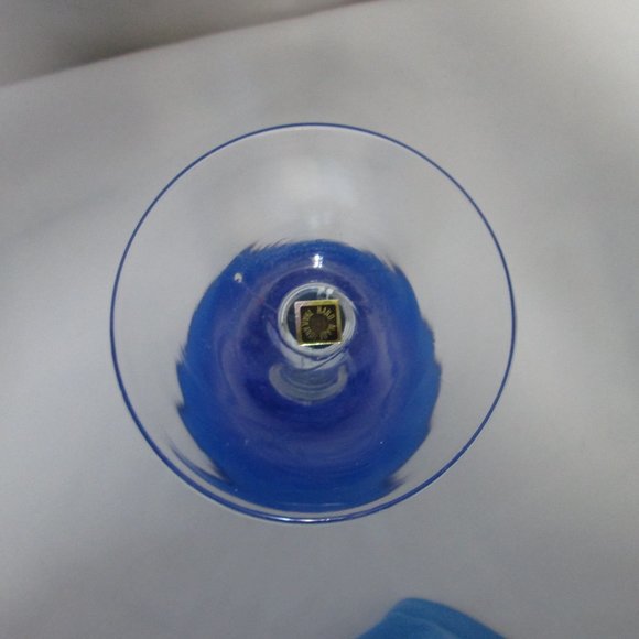 Cobalt Blue bell shaped tall wine spirits glass 8 inches Hand Made NEW - Picture 10 of 13